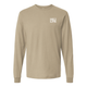 Beige or sand colored long sleeve shirt with the helicopter logo
