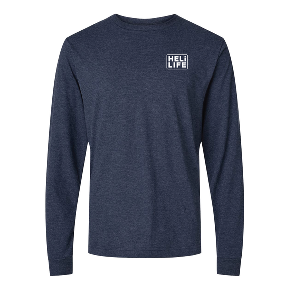 Navy blue helicopter long sleeve shirt. Featuring helicopter apparel.