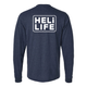 helicopter apparel for helicopter pilots. Our Navy long sleeve shirt with the heli life logo.