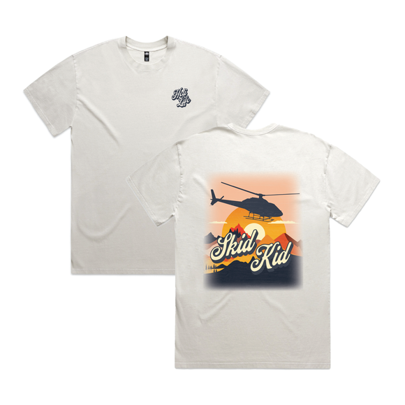 helicopter brand t-shirt. skid kid retro helicopter shirt.