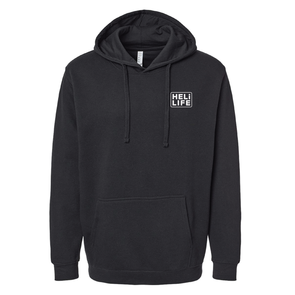 high end black hoodie. Bell 4055, bell 505, airbus helicopters.