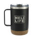 black heli life coffee mug product image. Drink mug for aviation.